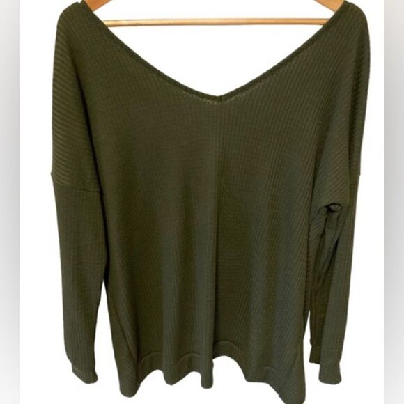 42Pops Olive Green lightweight sweater 4X NWOT - Picture 4 of 6